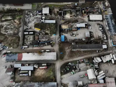 factory industrial terrain storage stuff PBR photogrammetry 3D model