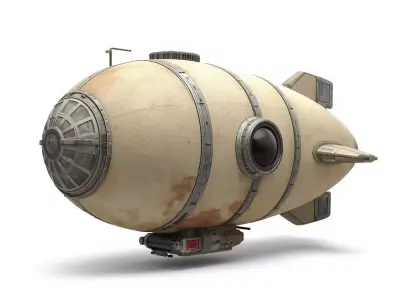 Stylized Chibi Sci-Fi Military Blimp 3d Low-poly 3D model