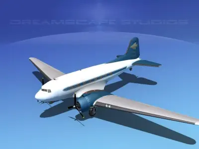 Douglas DC-3 Shaunee Airways 3D model