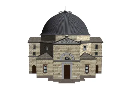 Temple Synagogue Reconstruction Low-poly 3D model