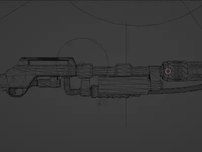 Shotgun Flamethrower Low-poly 3D model