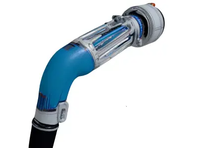Cybernetic Forearm with Coolant Tubes 3D model