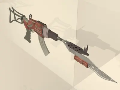 Mashine gun 3D model prototype design 3D model