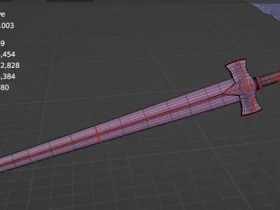 Sword 3D free  bastion Sword Low-poly 3D model