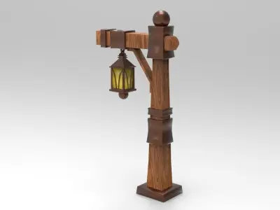 Lamp Post Low-poly 3D model