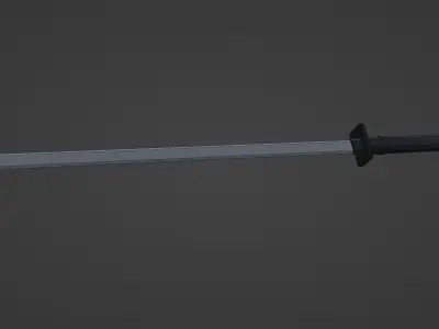 Katana low-poly samurai sword Free low-poly 3D model