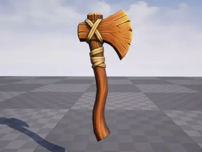 Wooden axe - Game Ready Weapon Free low-poly 3D model