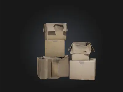 Cardboard Chaos  Cluttered Charm for Urban and Warehouse Scenes 3D model