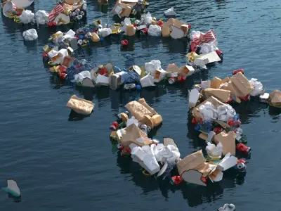 Floating Trash SOS Installation 3D model