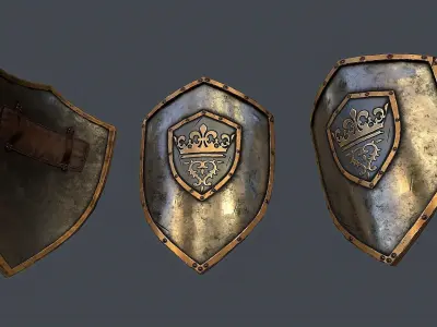 King Shield PBR Low-poly 3D model