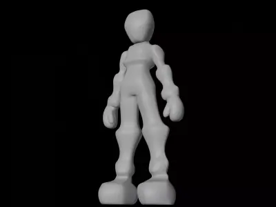 Robot human Low-poly 3D model
