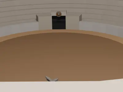 Arena Low Poly circular structure Low-poly 3D model