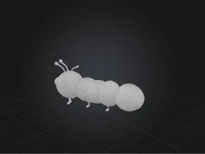 Voxel Caterpillar   Low-poly 3D model