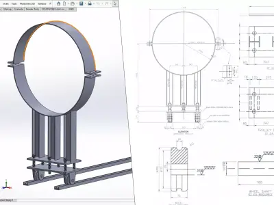 Oil And Gas Heat Exchanger Saddle Engineering Design 3D model