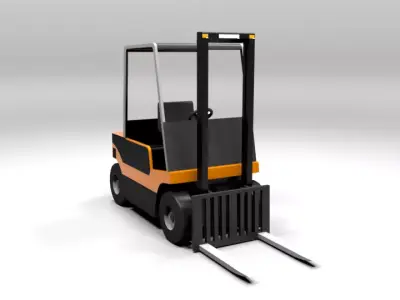 FORKLIFT LOWPOLY truck animation Low-poly 3D model