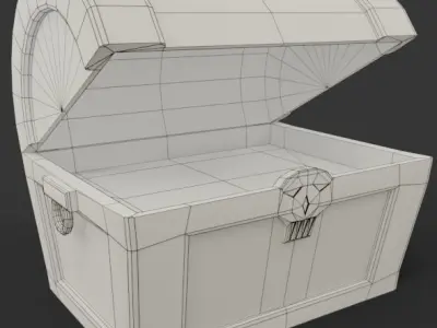 Stylized treasure chest Free low-poly 3D model