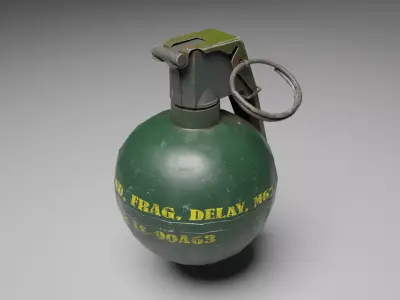 Lowpoly M67 grenade Free low-poly 3D model