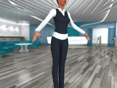  Business Style Woman Rigged for Cinema 4D 