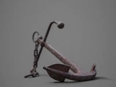 Old Rusty Anchor 3D model