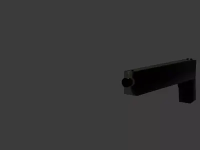pistol Low-poly 3D model 6