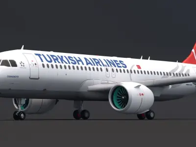Turkish Airlines A320 3D model