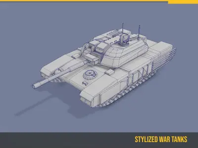 Stylized Tank Leclerc Low-poly 3D model