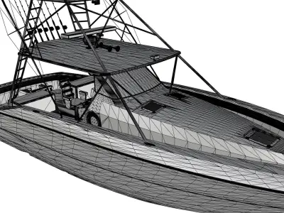 43 Foot Sportfisher Motor Fishing Boat 3D model