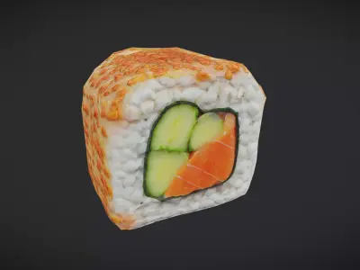 Sushi - Uramaki Low-poly 3D model