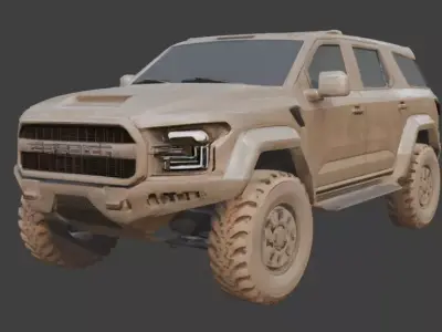 Realistic Sci-Fi Tactical Armored SUV Low-poly 3D model