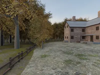 Autumn Village In The Mountains 3D model