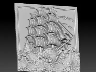 1 Sail CNC Relief Model 3D print model