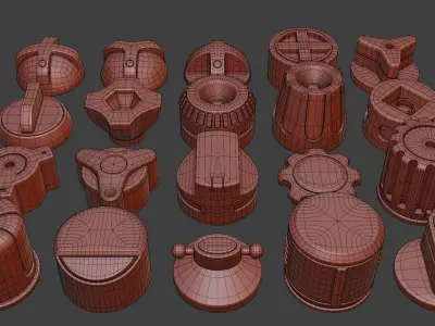 Hard Surface Kitbash  Regulators Screws Overlays 3D model