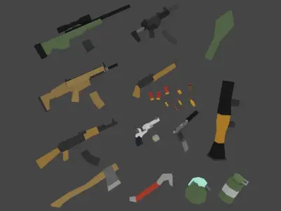 SImpleWeapons - lowpoly free weapons Free low-poly 3D model