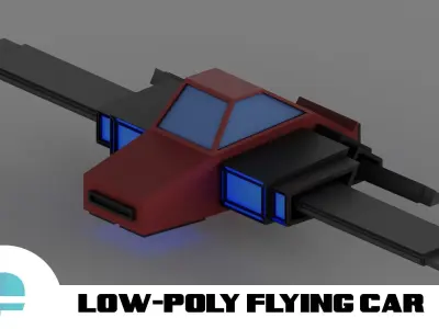 Low-poly Flying Car Low-poly 3D model