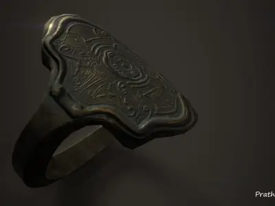 Antique Ornamental ring Free low-poly 3D model
