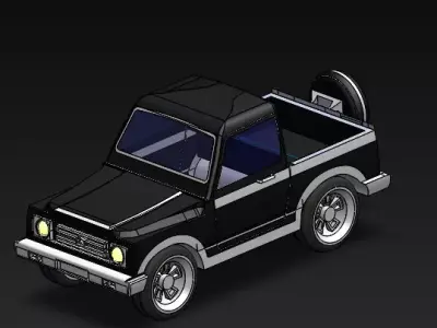 Suzuki Gypsy Pickup 3D Model Free 3D model
