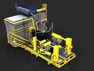 Compressor 2 gas turbine Free 3D model