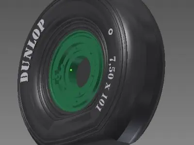 Spitfire - four spoke wheel - smooth tires 3D print model