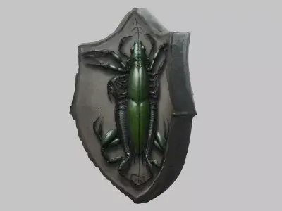 3D Scorpion Shield Emblem Low-poly 3D model
