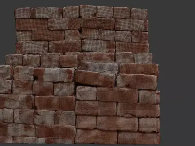 Stack of Bricks Scan Low-poly 3D model