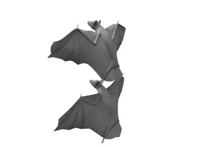 bat 3d model two bats flying 3D model