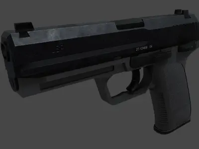 HK USP Match 9mmx19 Low-poly 3D model