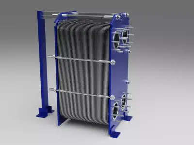 3D Industrial Plate Heat Exchanger PHE model 3D model