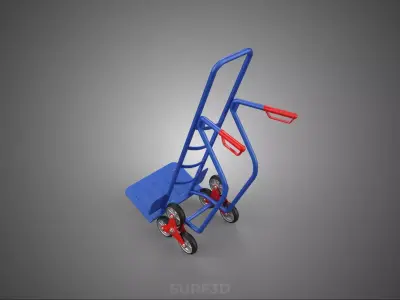 SIX WHEEL STAIR CLIMBING CLIMBER HAND TRUCK BARROW TROLLEY CART 3D model