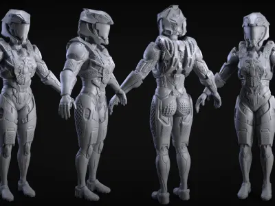 Sci-Fi Armor 10 Sculpt 3D model