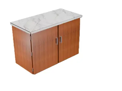 Wooden Kitchen Cabinet or Bathroom Marble Countertop Free 3D model