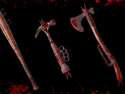 5 apocalypse weapon Low-poly 3D model