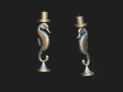 sea horse 3D model buy