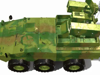 iveco guarani 6x6 cfn antidrone Low-poly 3D model