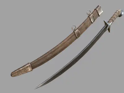 Pirate Saber Low-poly 3D model